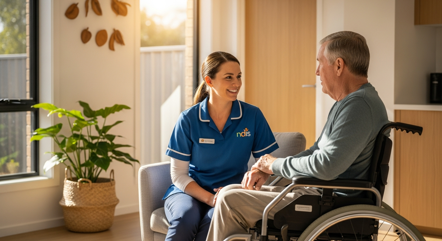 NDIS Support Worker assisting participant in Adelaide